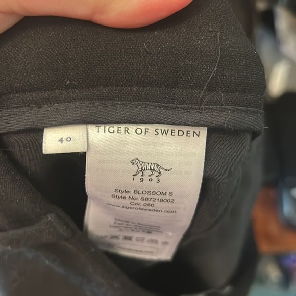 Tiger of Sweden Blossom S Black Trousers wool blend size 40/large scandi girl - Picture 9 of 9